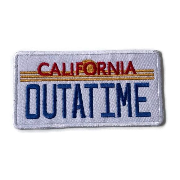 Back To The Future OUTATIME California License Plate Embroidered Patch - Picture 1 of 4